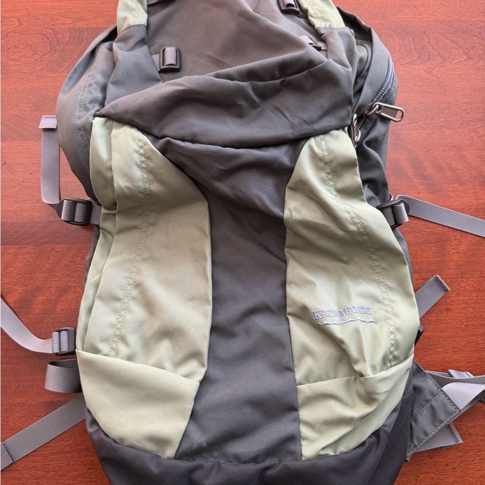 Like New Kathmandu Outdoor Adventure Backpack - Green and Gray